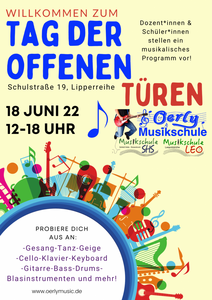 Oerly Musikschule Tag der offenen Türen 18. Juni 22